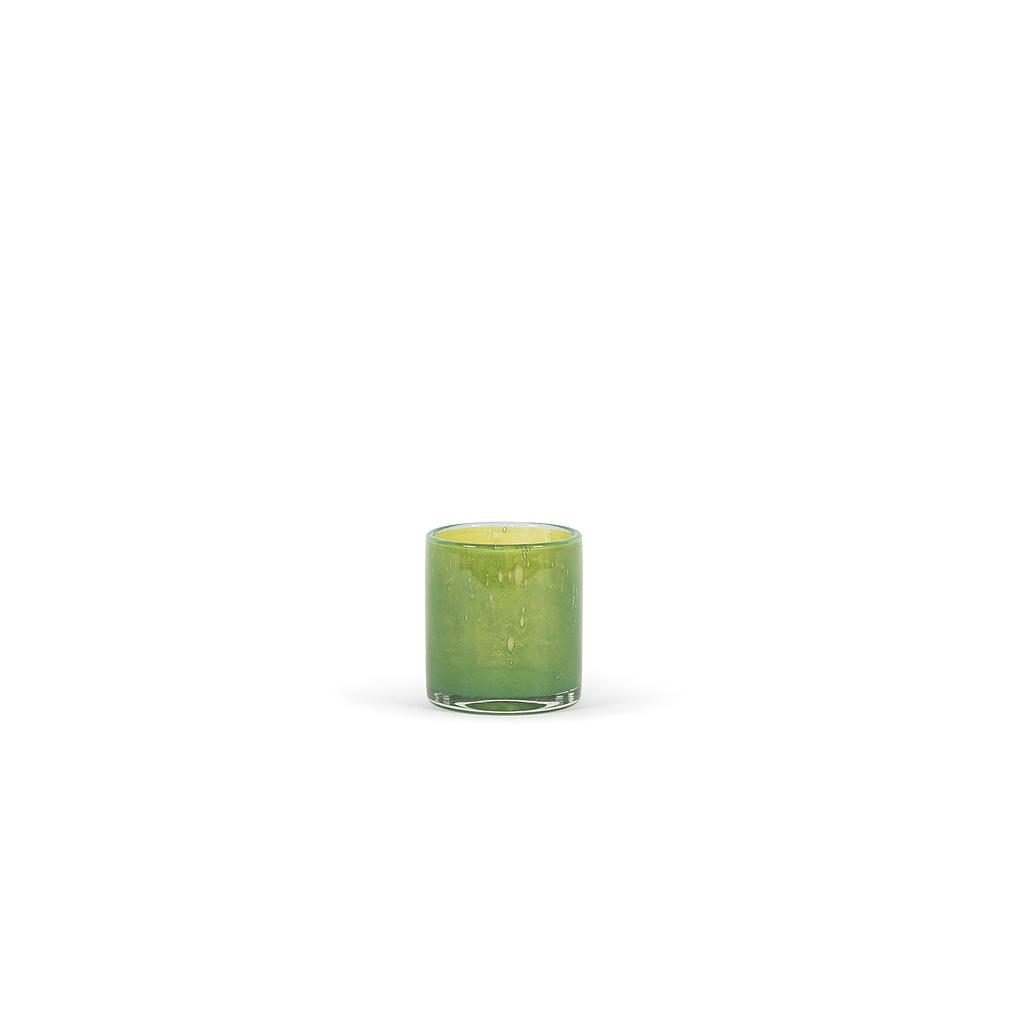 Thick votive cylinder - glass - grass green - Ø11 x 12cm - p/6