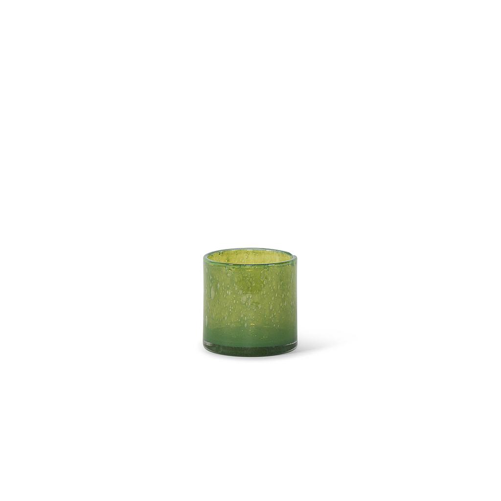 Thick votive cylinder - glass - grass green - Ø14 x 15cm -p/4