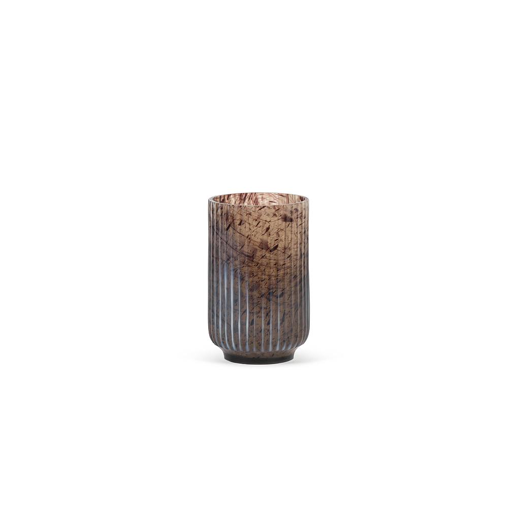 Wave vase with pencil cut - glass - smoke - Ø14 x 22cm - p/1/6
