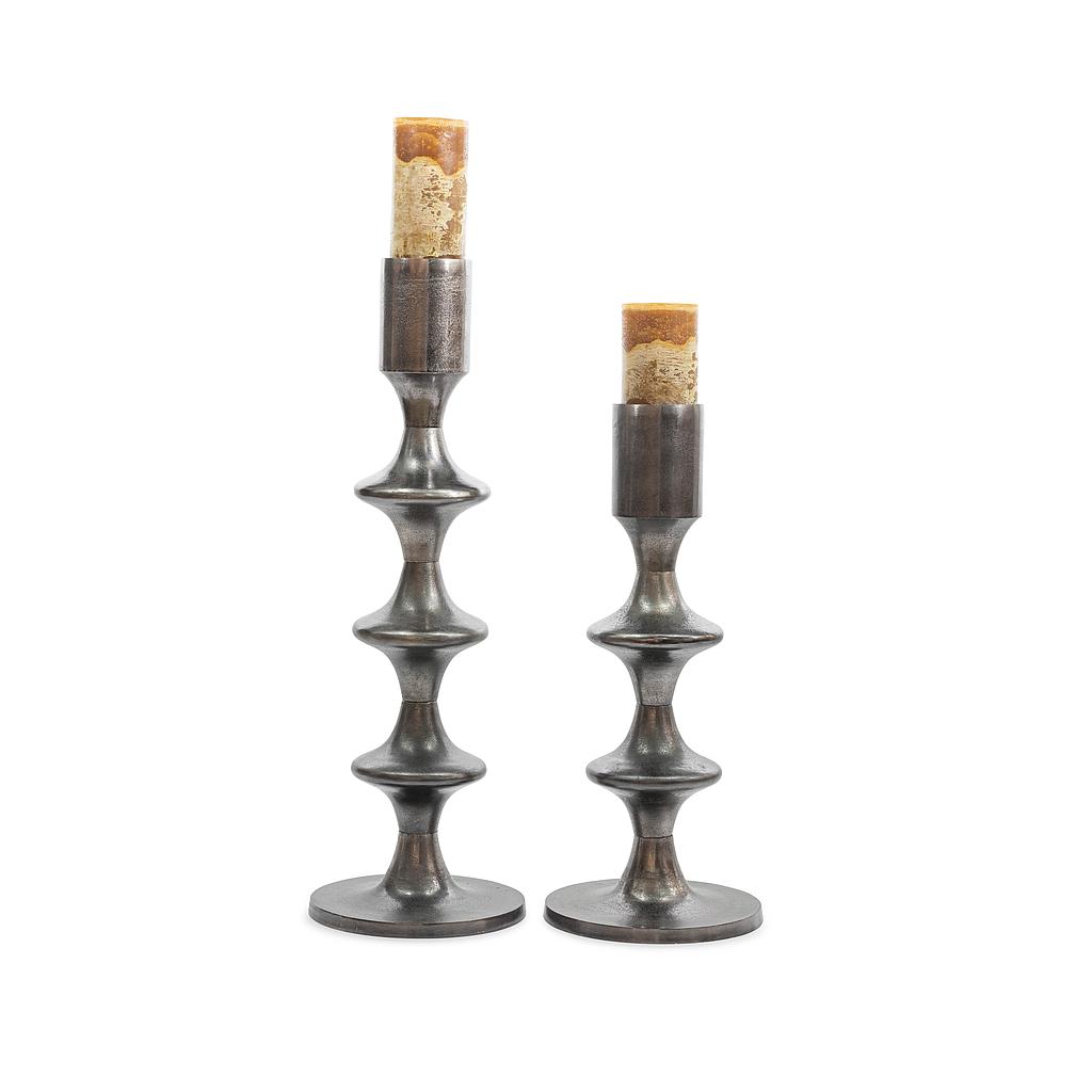 Floorcandle holder - * - black nickle - XXL Ø21 x 92cm - p/1