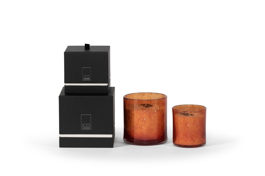 Cylindrical votive Orange - Ø14 x 15cm - 3 - int. cot. - p/4