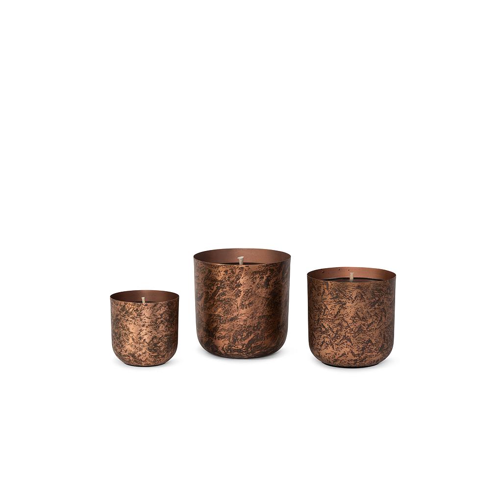 Metal copper oxidated outdoor candle - medium Ø15 x 15cm - 1 - ext. cot. - p /4