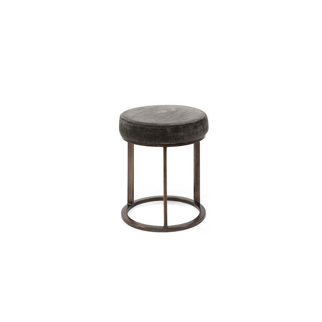 Poof with velvet seat - velvet/metal - dark grey - Ø 38x45cm - p/1/1