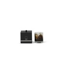 Scented candle thick votive cylinder with brownish green wave design - Ø11 x 12cm - 2 - int. cot. - p/4