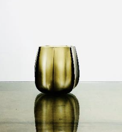 Tlight vertical ribbed small - glas - butter - Ø10x10cm - p/6/24