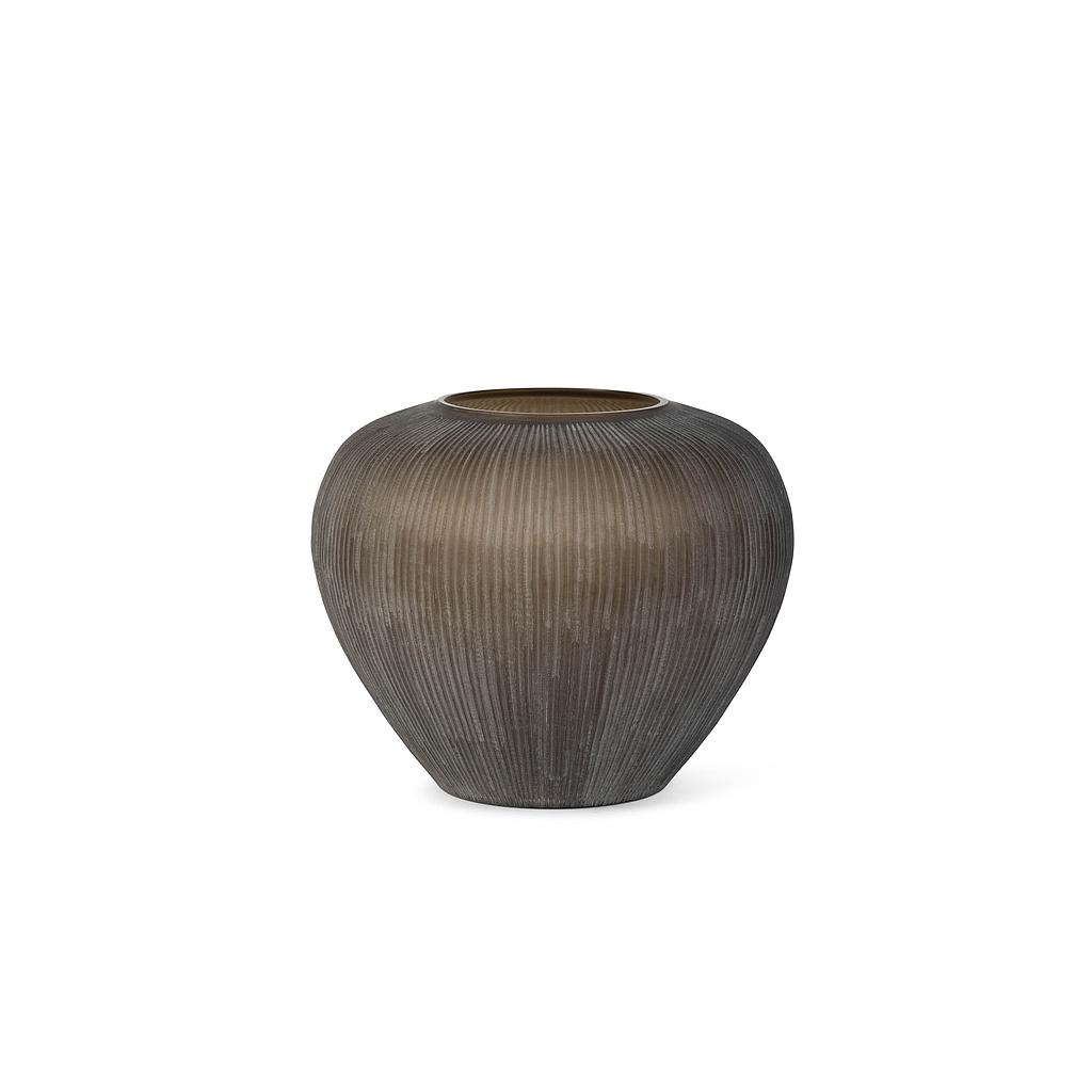 Apple vase vertical cutted - glass - smoke - Ø46x38cm - p/1/1