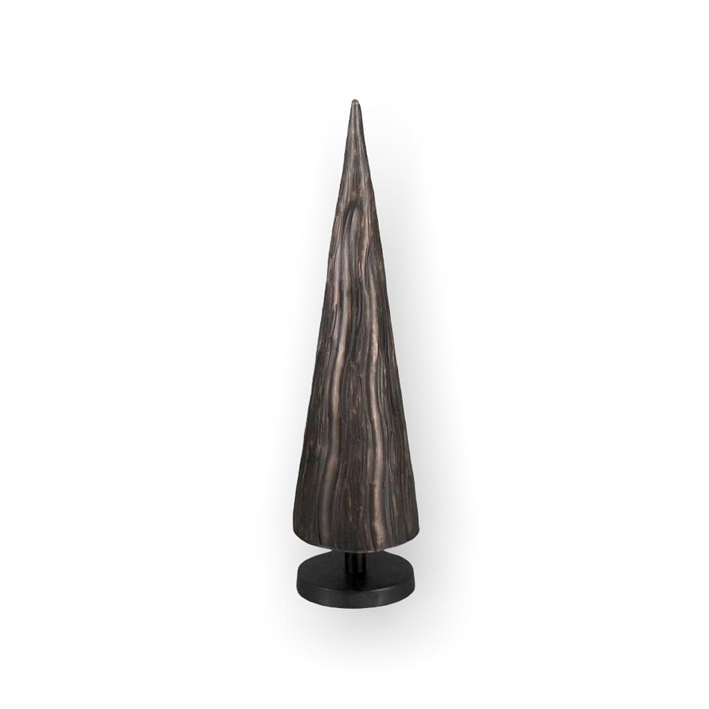 Small X-mas Tree nerved - metal - antique black - Ø12 x 42 cm - p/1/6