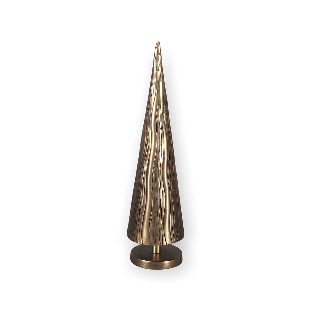 Small X-mas Tree nerved - metal - antique gold - Ø12 x 42 cm - p/1/6