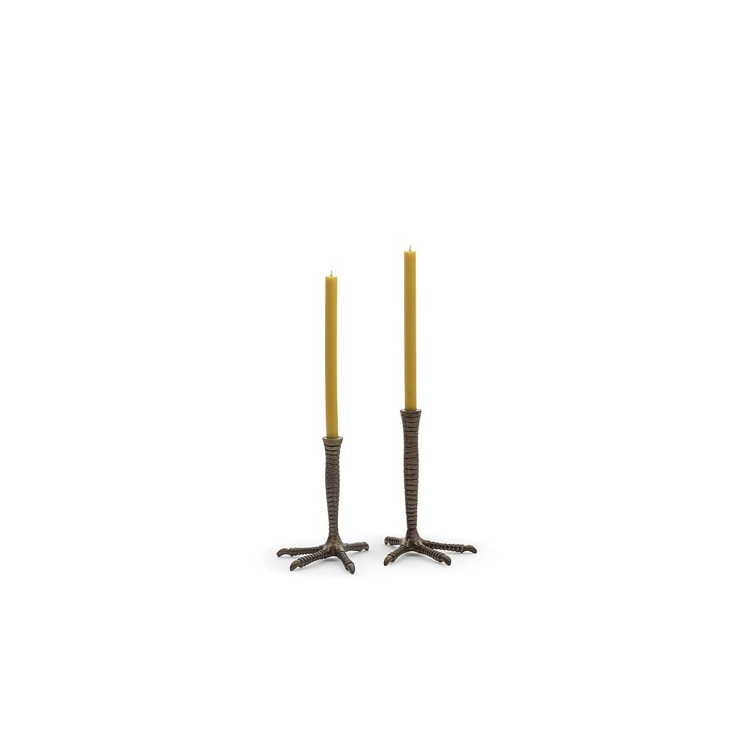 Small Chicken legg taper holder - metal - brass antique - 20x18x21.5 cm - p/1/4