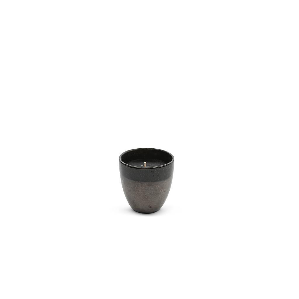 Outdoor candle glazed bicolor metalic gold - Ø17 x 17cm - 1 - ext. cot. - p/2