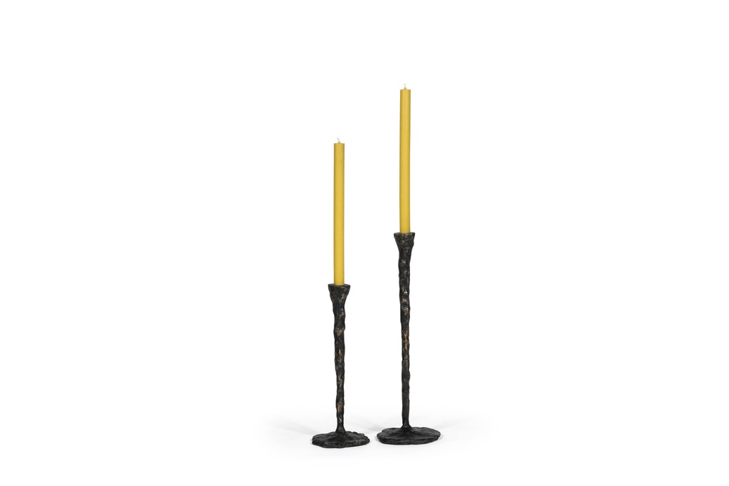 Taperholder - metal - dark brass antique - Ø10 x 31cm - p 1/12