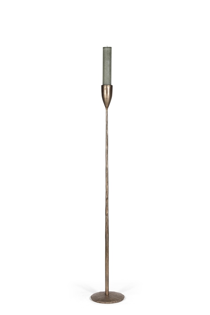 Handforged pillar candleholder Ø5,7 large - metal - brass antique - Ø22 x 140cm - p 1/1