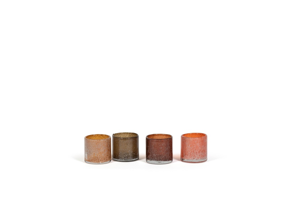 TLight holder bubbles - glass - smoke - Ø 6x6cm - p 6/48