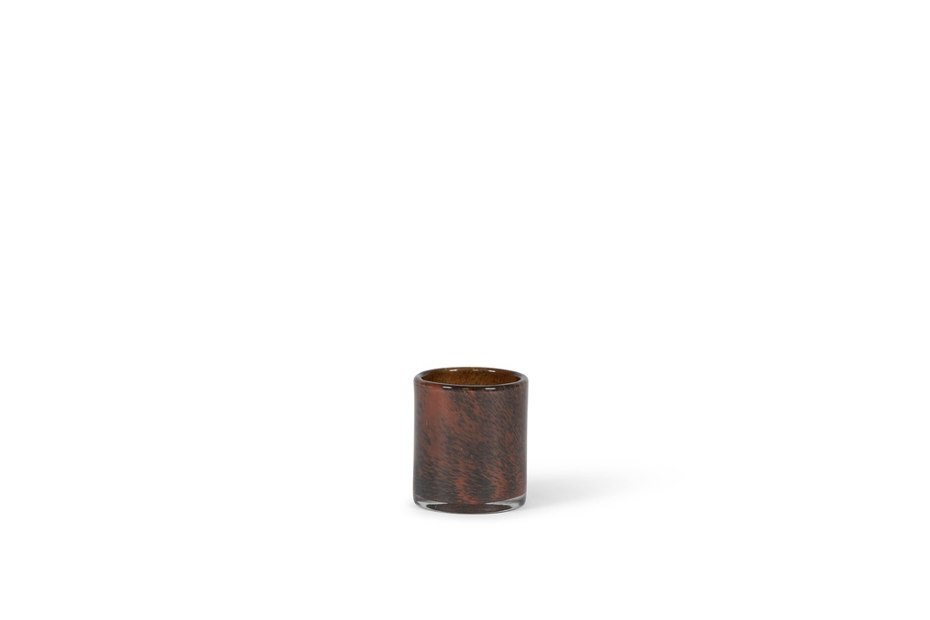 Thick votive cylinder with black spotted red design- Ø9 x 10cm - p 6