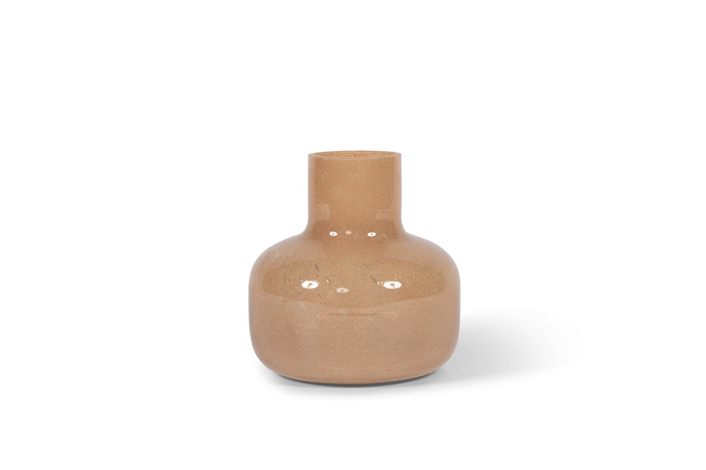 Chimney vase - glass - honey - Ø20x 20cm - p/1