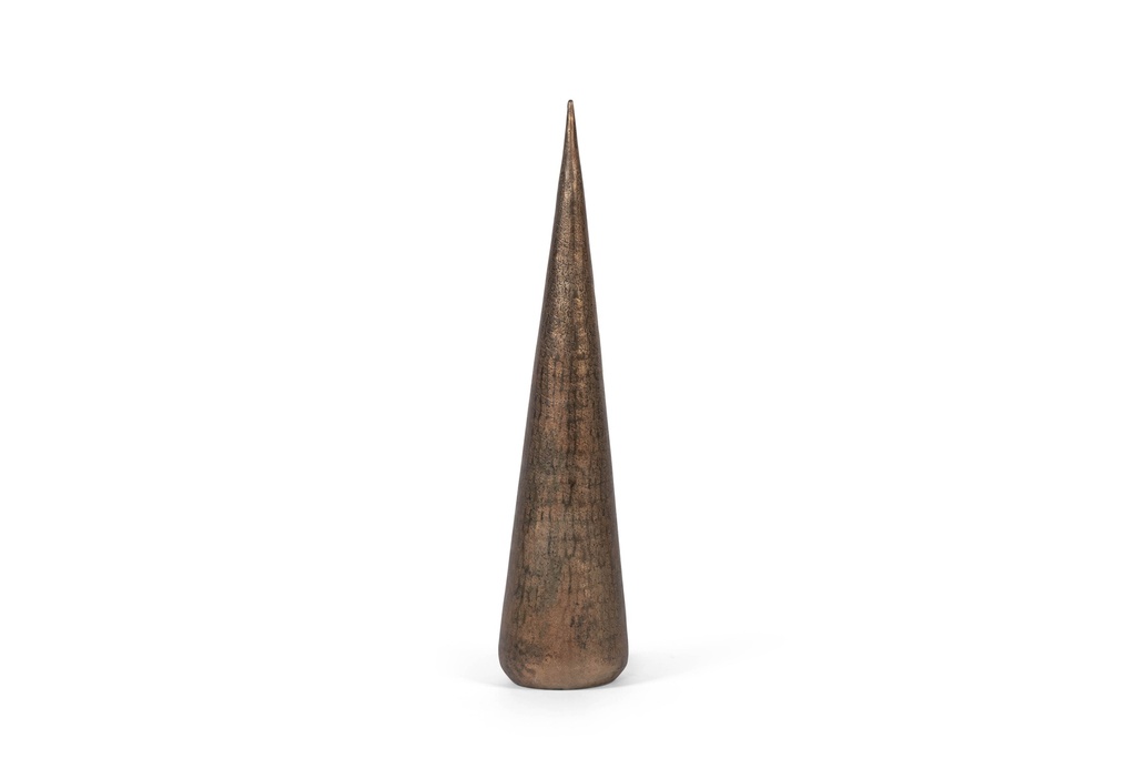 Big X-mas Tree mineral textured - metal - rustic gold - Ø12,5x57cm - p/1/4