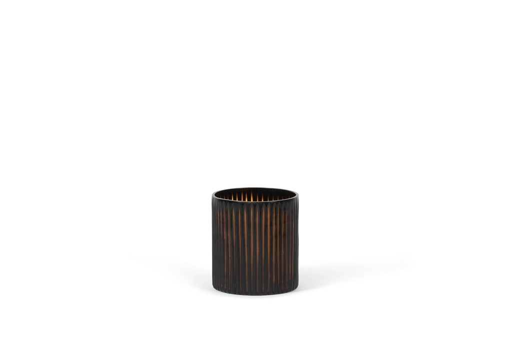 Cylinder vase big pencil cut - glass - butterbrown - Ø18 x 18cm - p 2/4