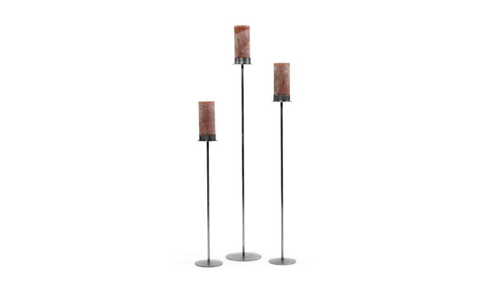 Handforged candle holder for Ø8,6 - natural black - small - H 70 - p/2/4