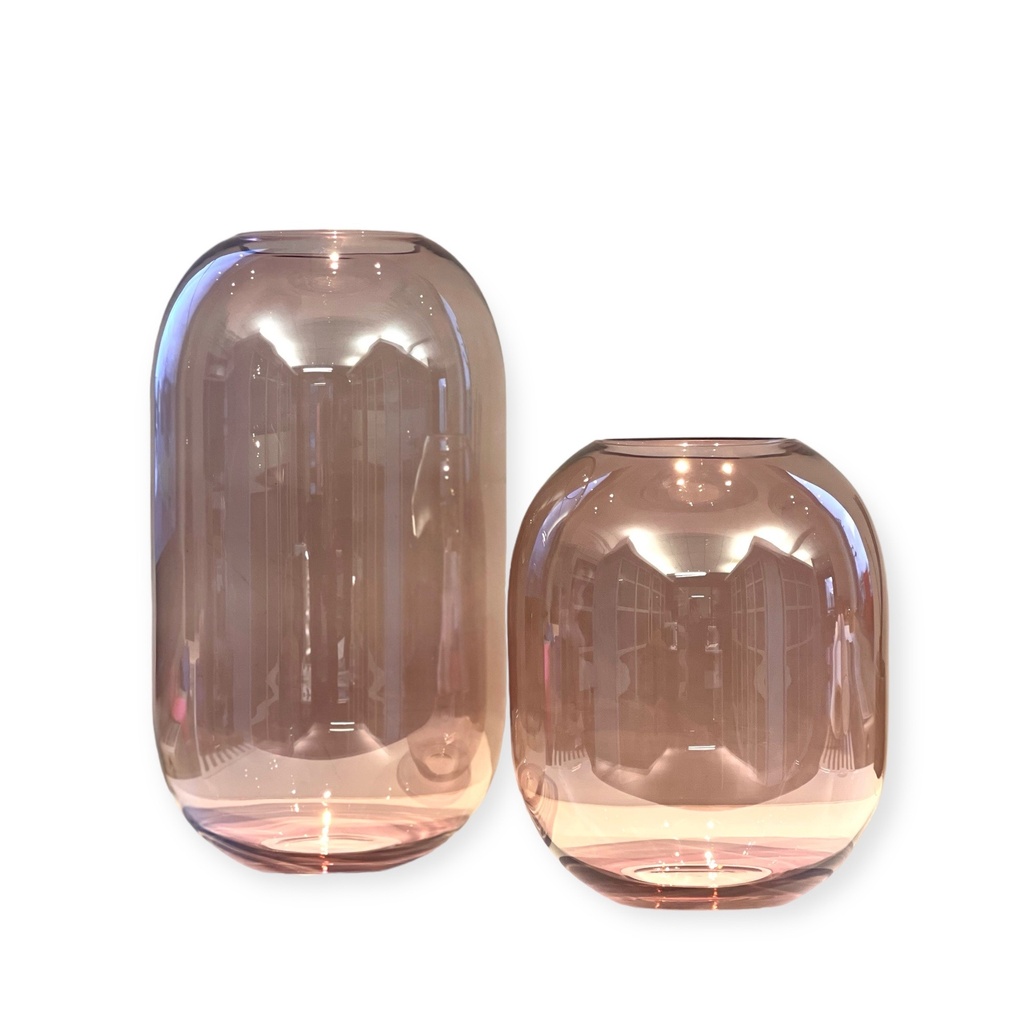 Cocoon vase luster - glass - brown lila - Ø 27x33cm - 1/1