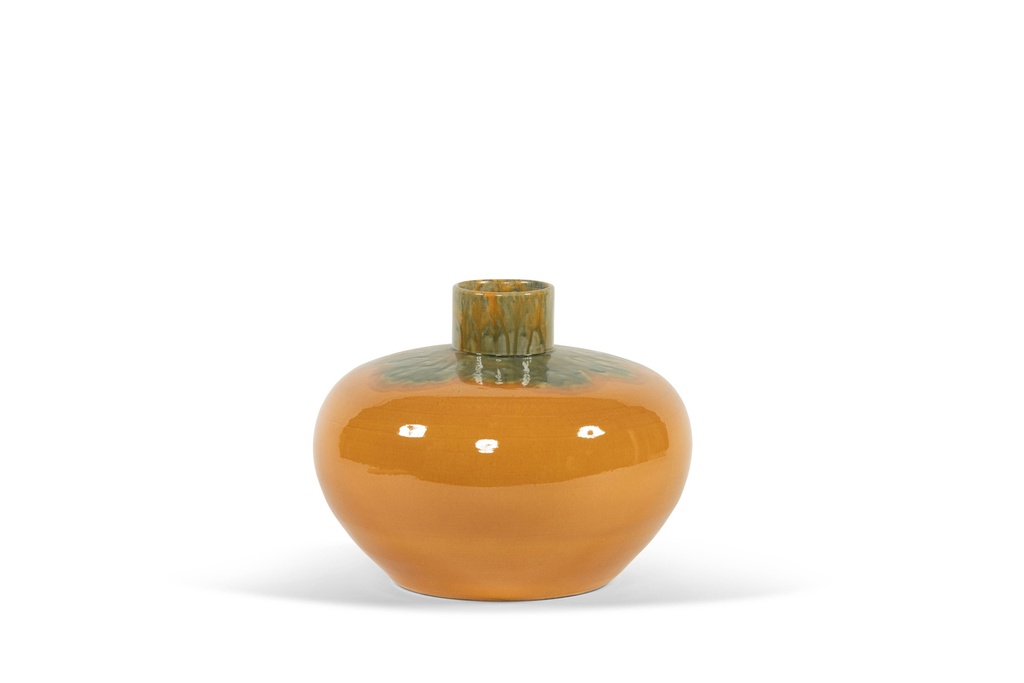 Round vase honey glazed - terracotta - honey - Ø 40x32cm - p/1/1