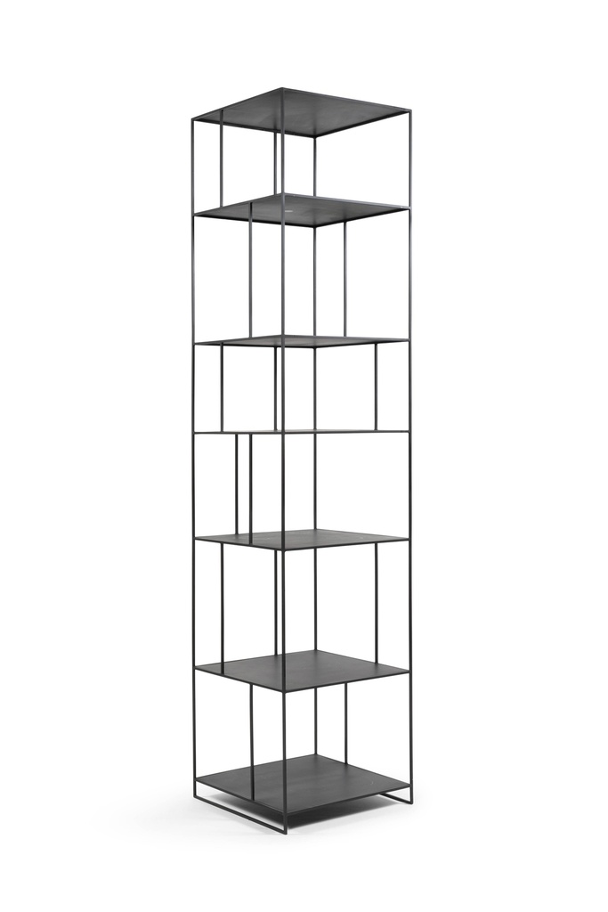 Standing rack with 7 shelfs - metal - matt black - 50x50x216cm - p/1/1