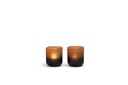T-Light holder matt - sprayed half orange half black - glass - Ø 11x12,5cm - 1/12