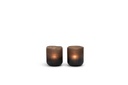 T-Light holder matt - sprayed half smoke half black - glass - Ø 11x12,5cm - 1/12