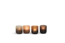 T-Light holder matt - sprayed half peach half black - glass - Ø 9x10cm - 4/24