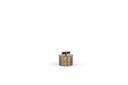 Metal box cross texture with lid - aluminium - brass antique - small Ø12x10cm - 1/18