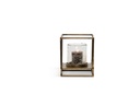 Hurricane square with round hammered glass - aluminium & glass - creamy gold & brown - small 25,5x25,5x29,5cm - p1/1