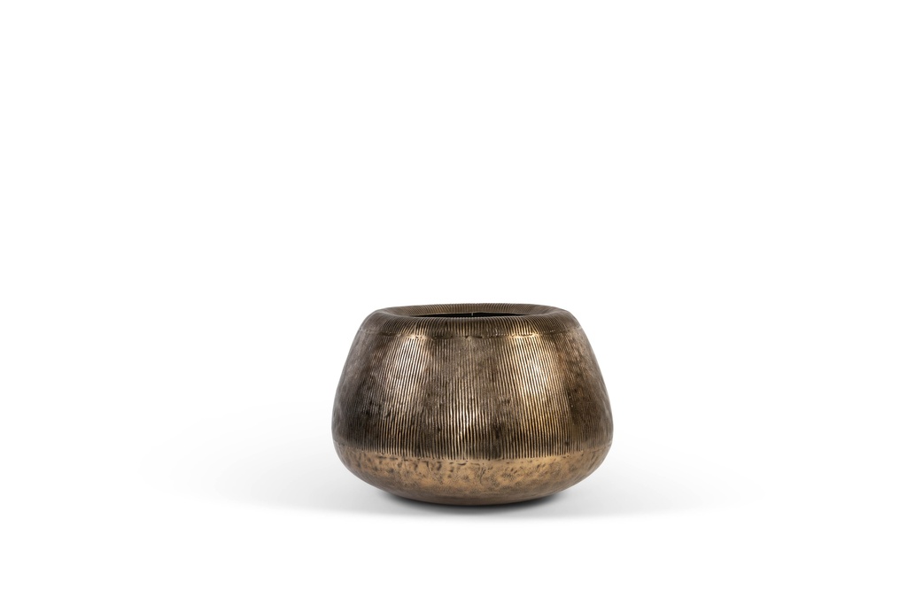Planter with rounded border - aluminium - antique brass - small Ø60x40cm - p1/1