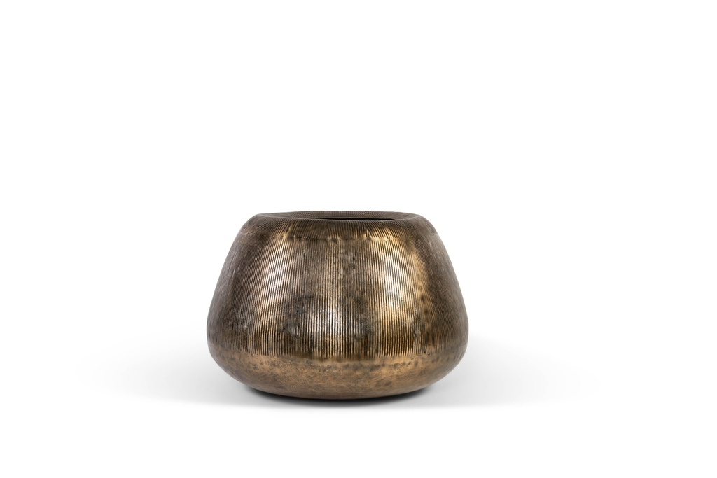 Planter with rounded border - aluminium - antique brass - small Ø69x49cm - p1/1