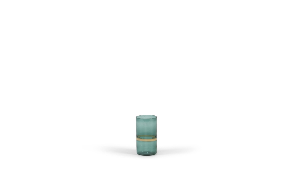T-Light holder green-cream-green - glass - Ø 6x11cm - 4/32