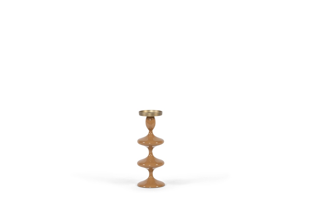 Enamel candleholder for Ø8,6 - metal - enamel gold - medium Ø10,5x29cm - p1/4