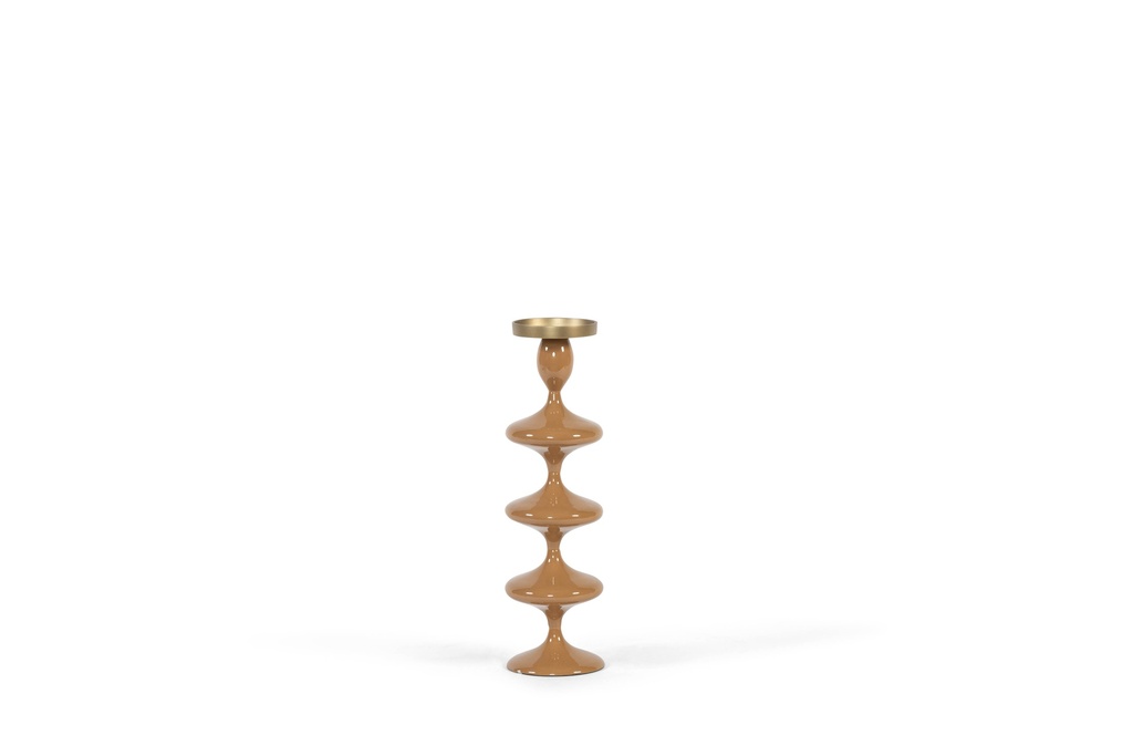 Enamel candleholder for Ø8,6 - metal - enamel gold - big Ø10,5x38cm - p1/4