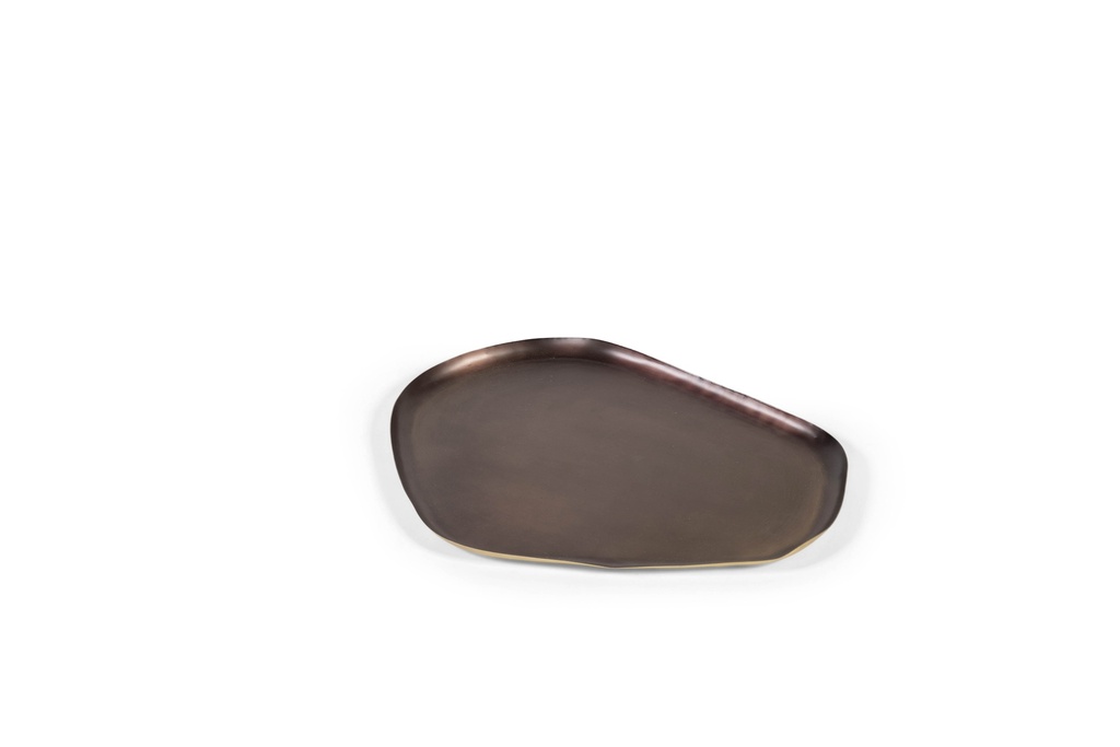 Organic tray - iron - brass antique & black inside - small 39,5x32x2cm - p2/12