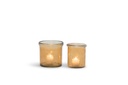 Thick votive hammered with lip shiny gold set of 2- Ø 16x16cm - Ø 13x13cm - p 2 sets