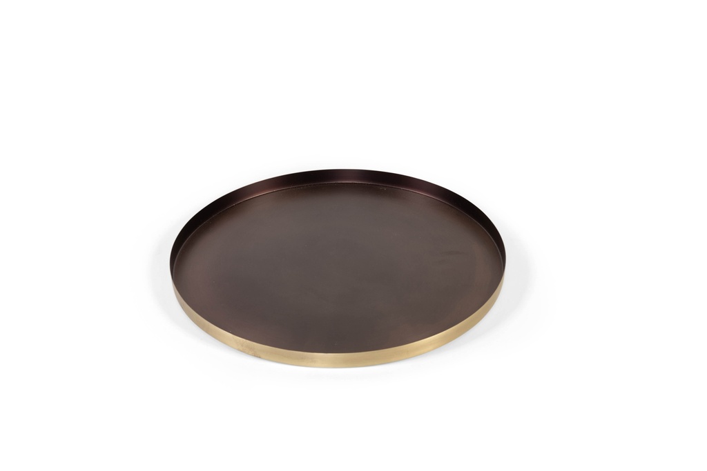 Organic tray - iron - brass antique & black inside - small 41x2cm - p2/4