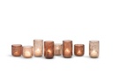 Thick votive stone finish shiny brown - Ø 10x16cm - 1/12