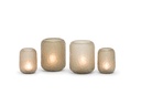 Vase round with cutting - light smoke - Ø14x17cm - 1/8 