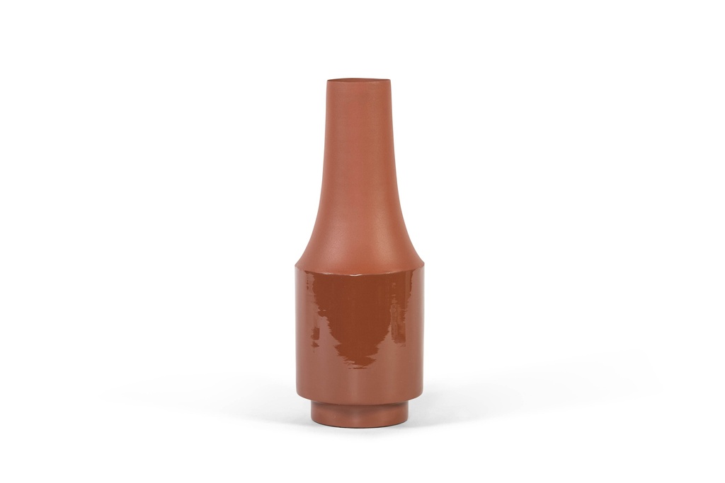 Vase Enamel - Iron - terracotta - Ø 22x58cm - p/4/4