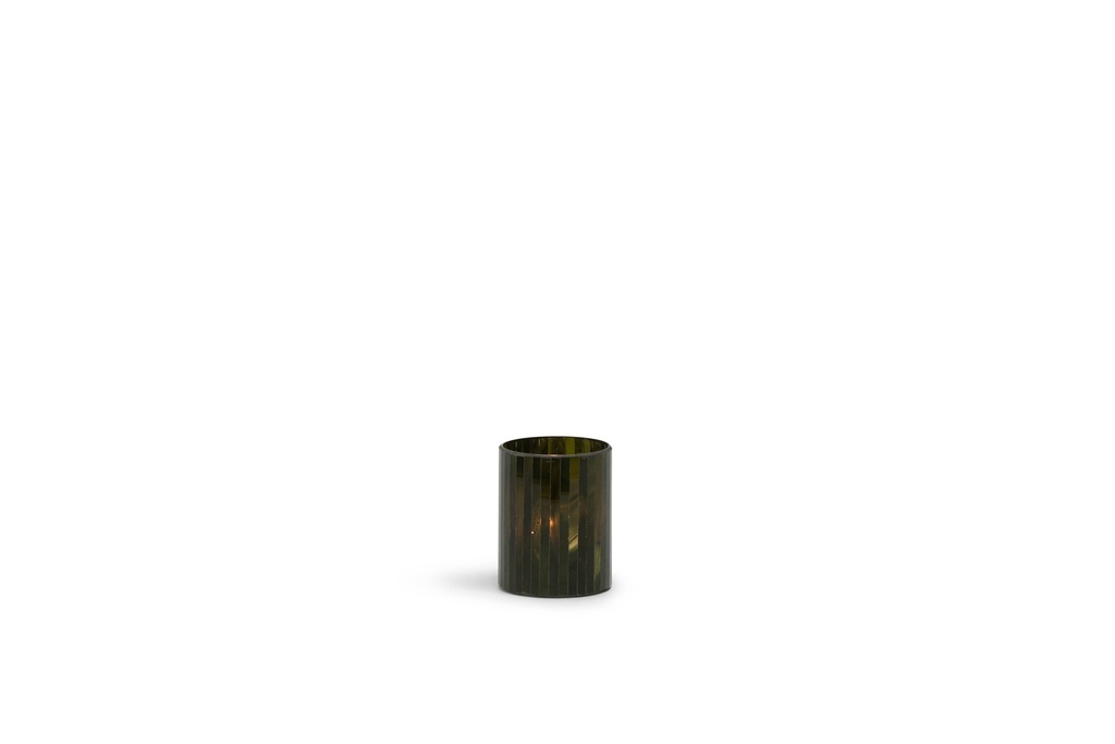 T-Light holder mosaic dark green - Ø10x13cm - 4/12