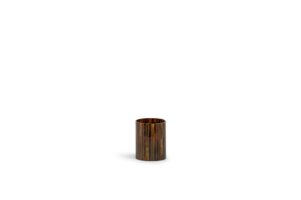T-Light holder mosaic dark amber - Ø10x13cm - 4/12