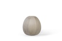Mouthblown vase vertical flat cutting stone finish light smoke small - Ø32x33cm - 1/1