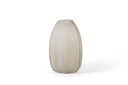 Mouthblown vase vertical flat cutting stone finish light smoke big - Ø28x46cm - 1/1