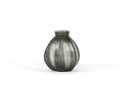 Vase with vertical flat cutting - grey/clear - medium - 27,5x30cm - 1/1