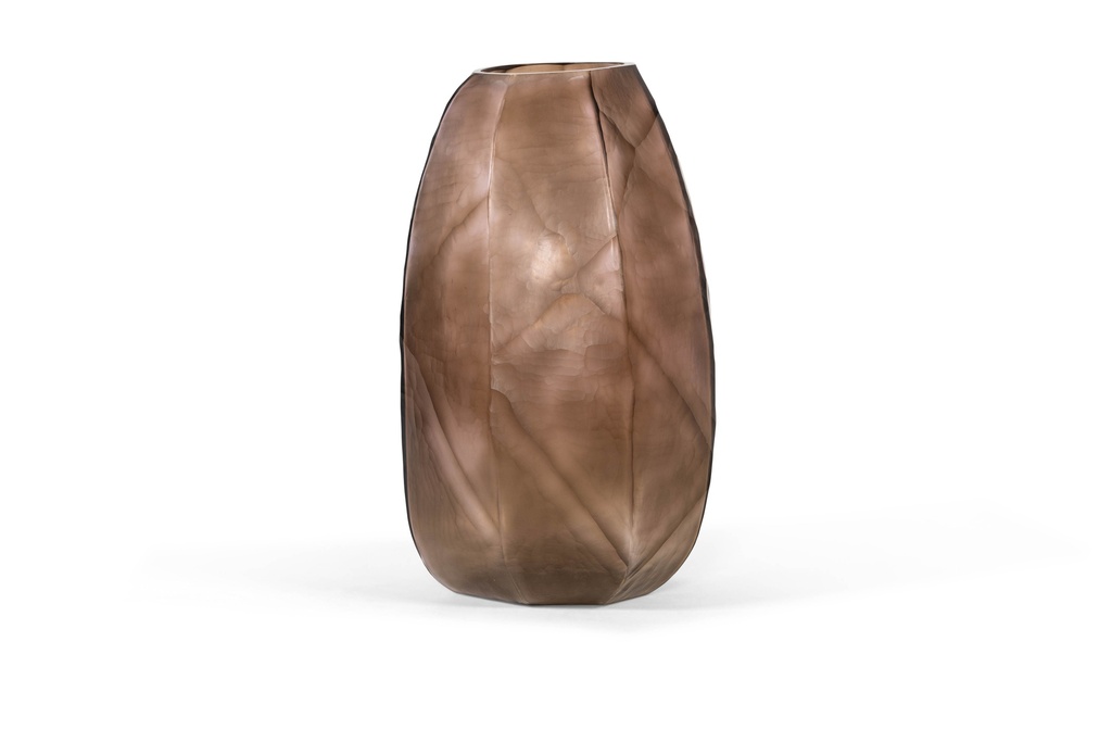 Mouthblown cactus cutted vase - smoke/move - Ø30x46cm - 1/1