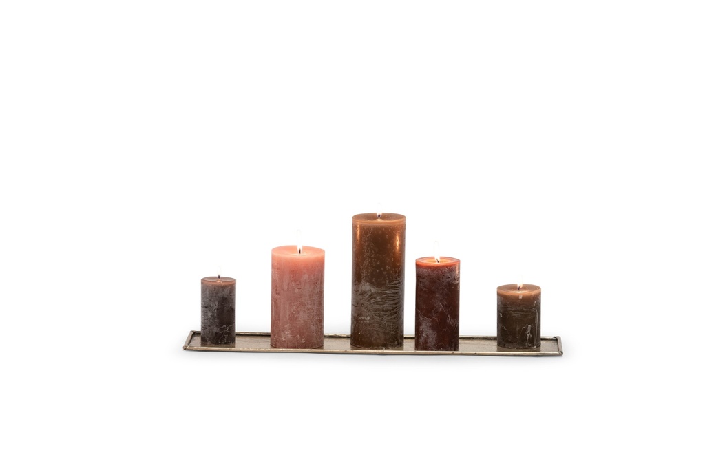 Hammered long tray - aluminium - light gold - 80x15cm - p2/18