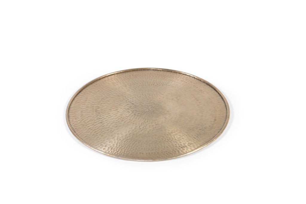Hammered round tray - aluminium - light gold - Ø45cm - p/2/16