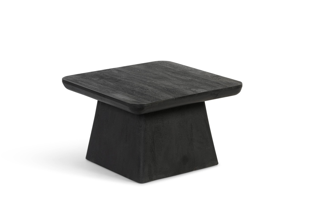 Brushed square coffe table - mango wood - black - 61x61x38cm - p/1/1